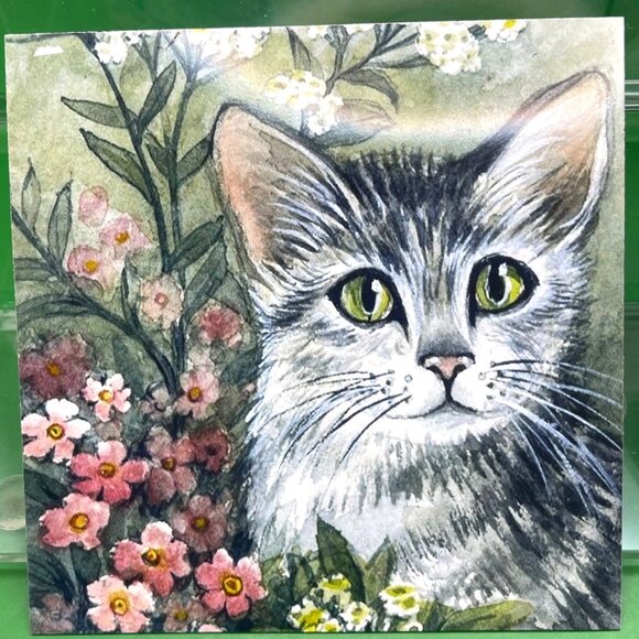 Cat Kitten Theme Kitchen Refrigerator Magnets Handmade Lot of 7 Feline Tiger - Picture 2 of 9